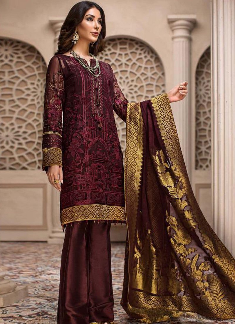 Embroidered Pakistani Style Salwar Kameez - Women's Clothing