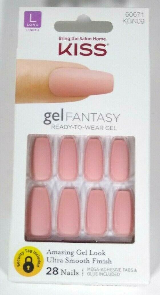 Primary image for KISS Gel Fantasy  Long Length Nails Light Pink KGN09 New Free Shipping