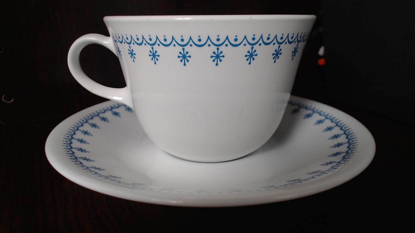 Vintage Snowflake Blue (Corelle) by CORNING - Cup & Saucer Set - $12.00
