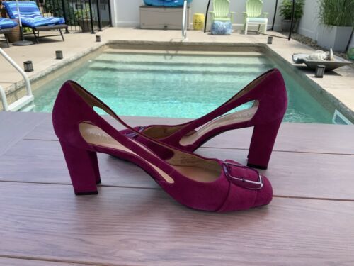 Franco Sarto Women's Size 9.5 M L-Thrive Magenta Pink  Slip -On Leather Pumps - $28.00