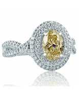 GIA Certified 1.72 Carat Very Light Brown Oval Diamond Engagement Ring 1... - $3,073.06