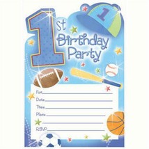 1st Birthday All Star Invitations &amp; Envelopes Birthday Party Invites 20 ... - $6.95