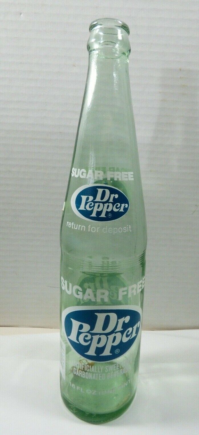 Dr Pepper Blue Label Sugar Free Soda Bottle 16oz. 1978 empty Other