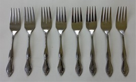 Stainless Steel FLATWARE korea simple floral swirls monogram:A 8pc DESSE... - $28.66
