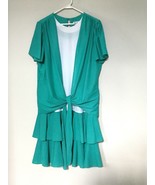 Risa Ann New York Multi-Color Layered Skirt Plus Size Dress Green &amp; White - $16.00