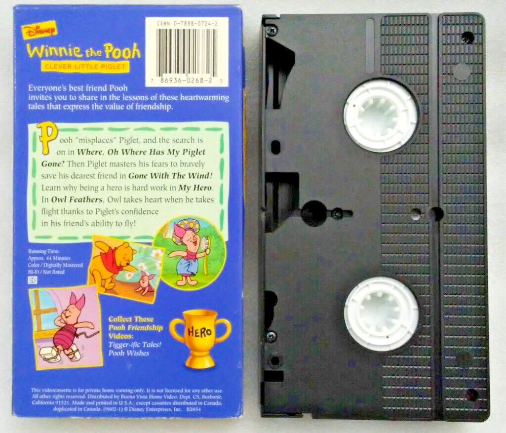 VHS Winnie the Pooh - Pooh Friendship Clever Little Piglet (VHS 1997 ...