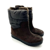 Lands End Winter Boots Womens Size 8 Chocolate Brown Leather Pull On - $39.60