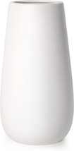 D&#39;Vine Dev 10 Inch Modern White Ceramic Vase, Oval-Shaped, Grainy Textur... - $40.93