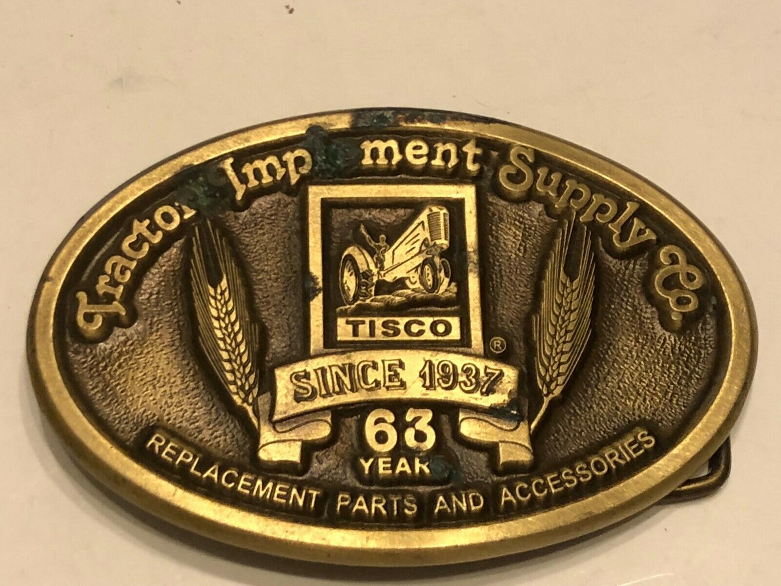 Vintage Belt Buckle Tractor Implement Supply Co ( TISCO ) 63 Years