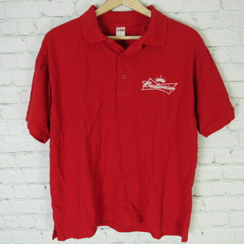 Budweiser Polo Golf Shirt Mens Large L Red Beer - Everything Else