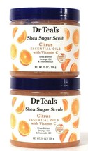 2 Count Dr Teal's 19 Oz Citrus Essential Oils Vitamin C Shea Butter Sugar Scrub