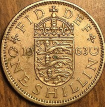 1963 UK GB GREAT BRITAIN SHILLING - $2.89