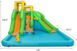 Inflatable Water Park Bounce House with Climbing Wall without Blower image 7