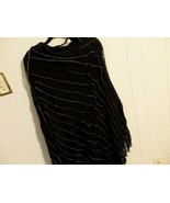 M L XL 14 16 18 Wome Cardi Sweater Shawl Knit Black Cape Poncho Drape Lo... - $24.01