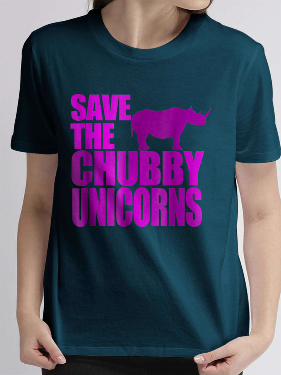 save chubby unicorns t shirt