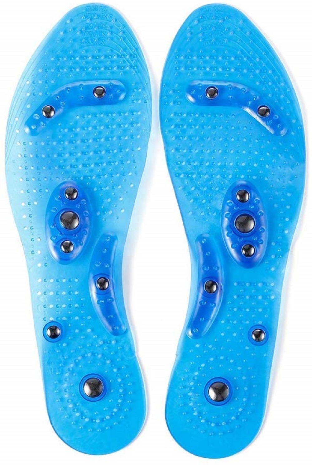 Massaging Insoles, Foot Therapy Shoe Insoles Washable and Cutable 1Pair (Blue) Massagers