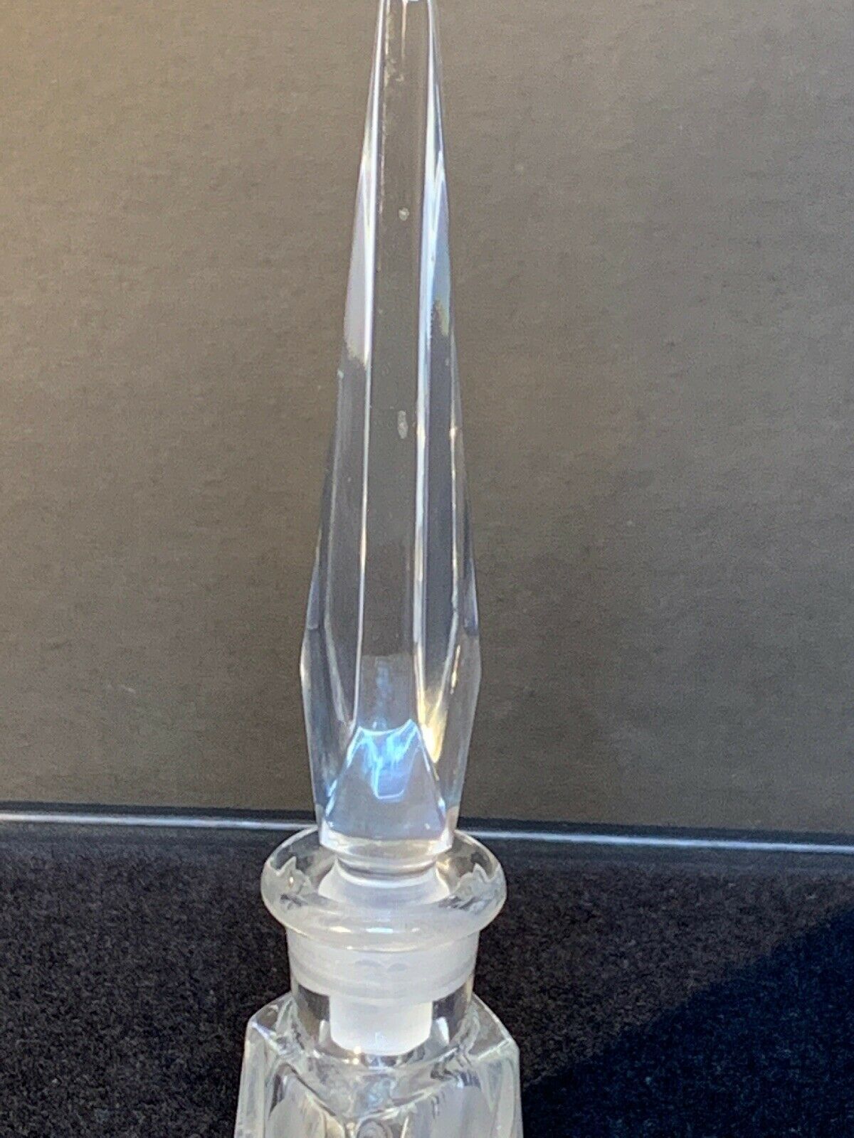 Elegant Vintage Frosted Cut Crystal Perfume Bottle with Ground Stopper