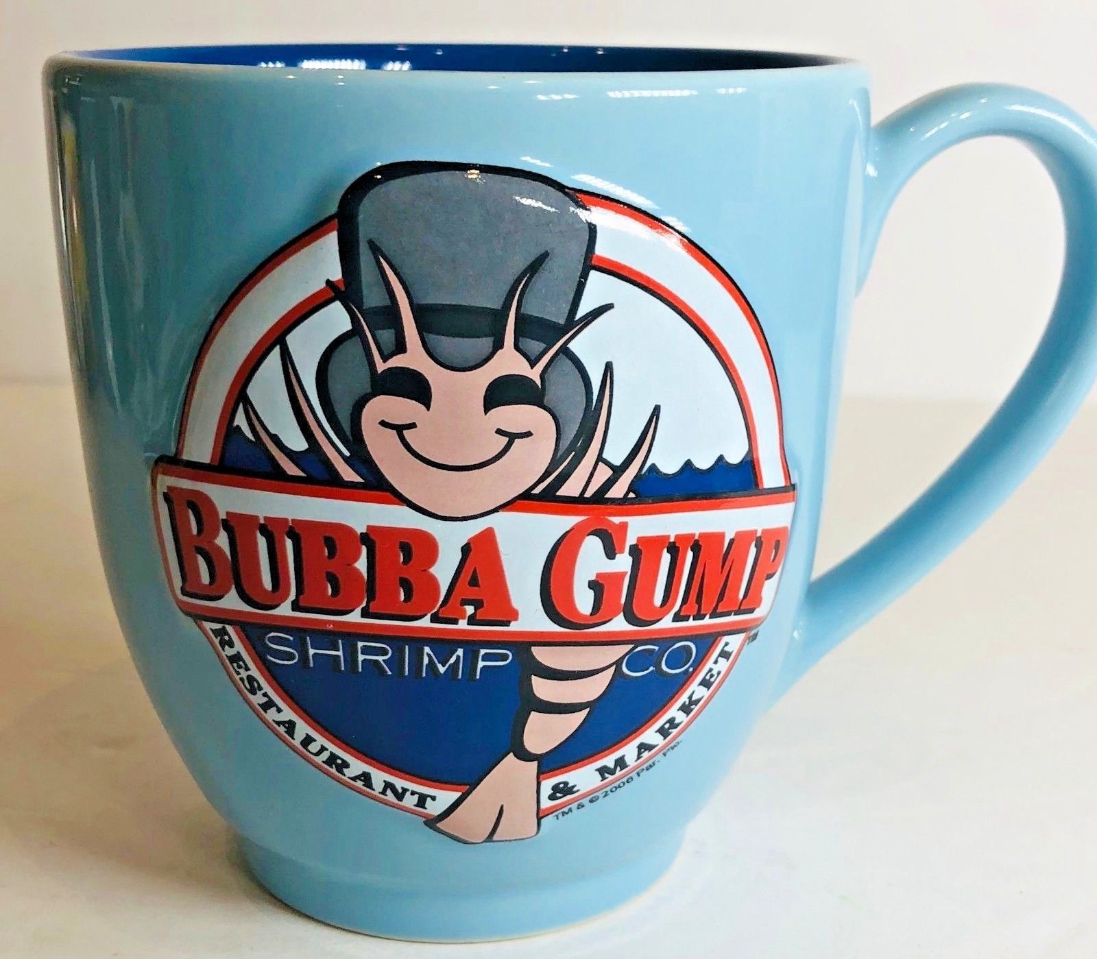 Bubba Gump Coffee Mug/Cup Embossed "Eat Shrimp Be Happy" 20 oz Mugs, Cups