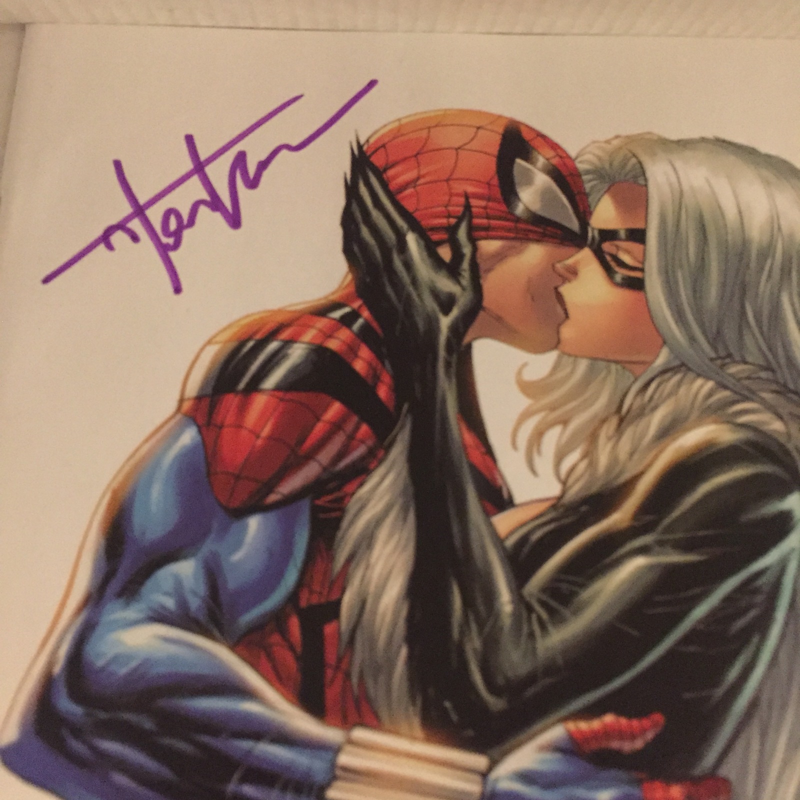 2022 Marvel Ben Reilly Spider Man Kissing Black Cat Virgin Variant Edition Signe Comics 5107