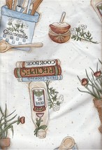 Kitchen Home Cooking Recipes Cookbook etc 52" x 70" Oblong Vinyl Tablecloth with - $10.99