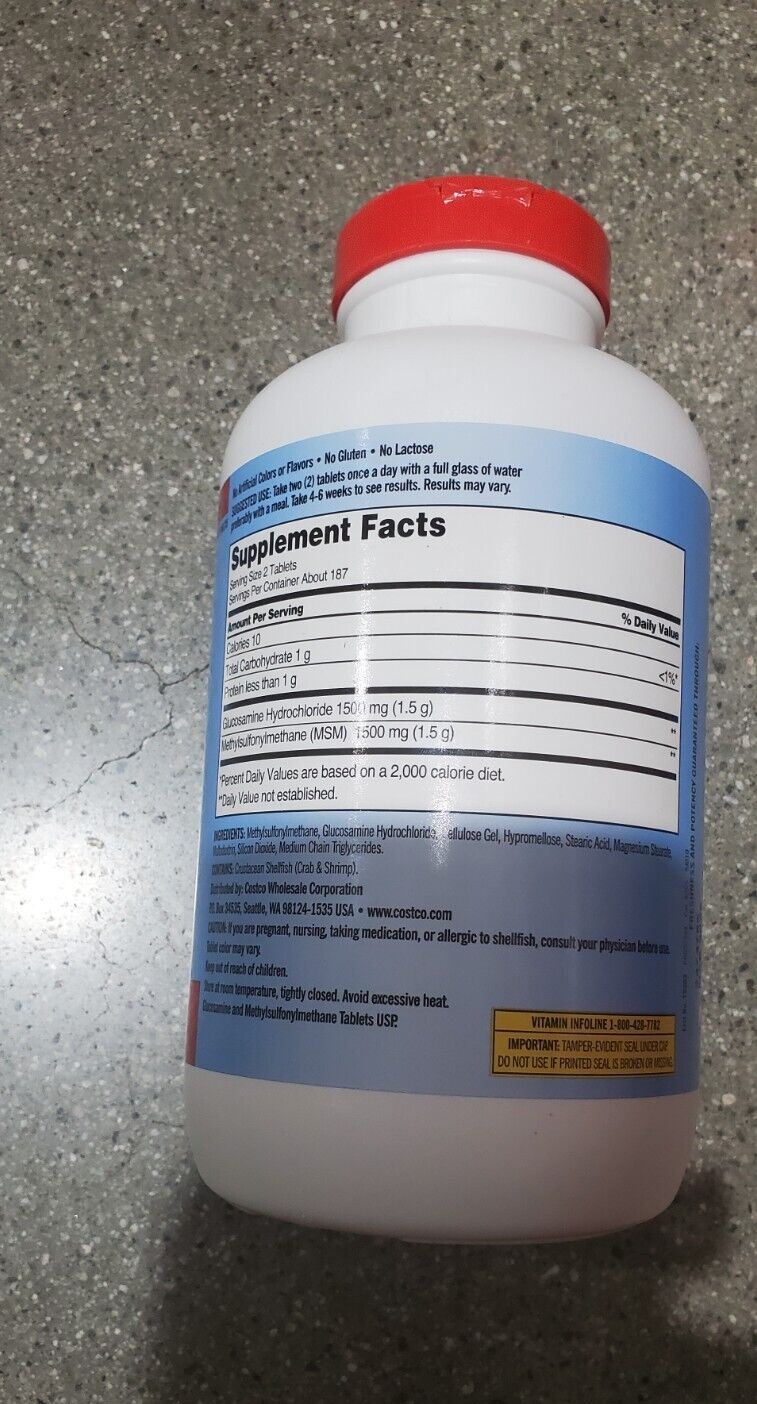 KIRKLAND SIGNATURE GLUCOSAMINE HCI WITH MSM 375 TABLETS Vitamins