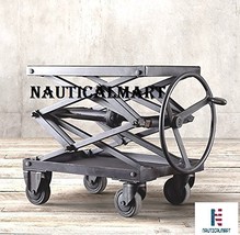 NauticalMart Vintage Industrial Scissor Lift Table Iron image 1