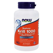 NOW Foods Neptune Krill 1000 Enteric Coated Double Strength 1000 mg., 60 Softgel - $37.35