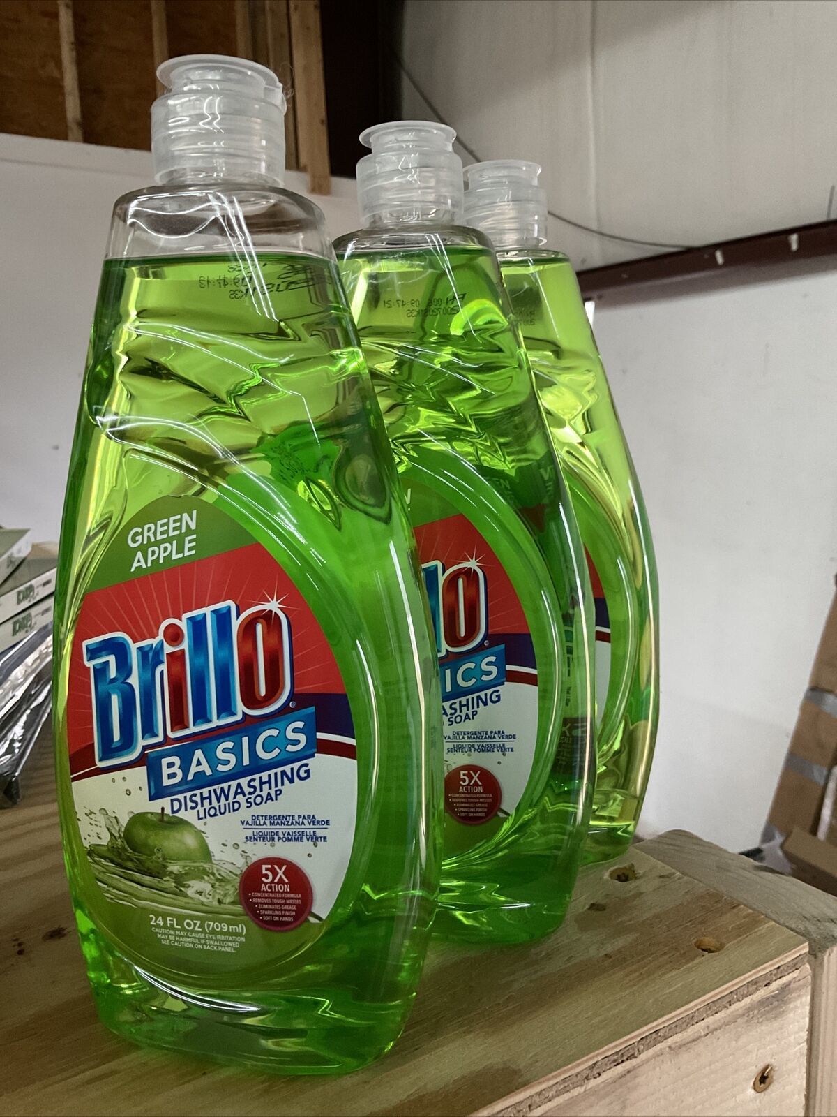 BRILLO Basics Dish Soap Green Apple Fresh Liquid Dishwash Detergent 3
