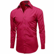 Omega Italy Men's Long Sleeve Regular Fit Fuchsia Dress Shirt w/ Defect - XL image 2