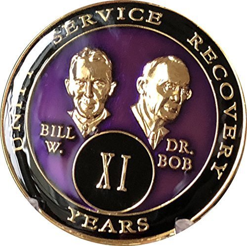 11 year AA Medallion Purple Tri-Plate Founders Bill & Bob Chip XI