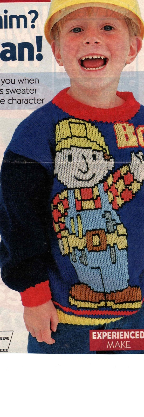 Bob the Builder Childs Jumper Digital Knitting Pattern Digital Goods