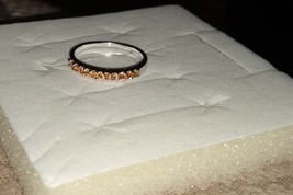 14K White Gold Yellow Citrine Round Stack Ring, Size 5, 1.65GR, 2MM Wide... - $249.99