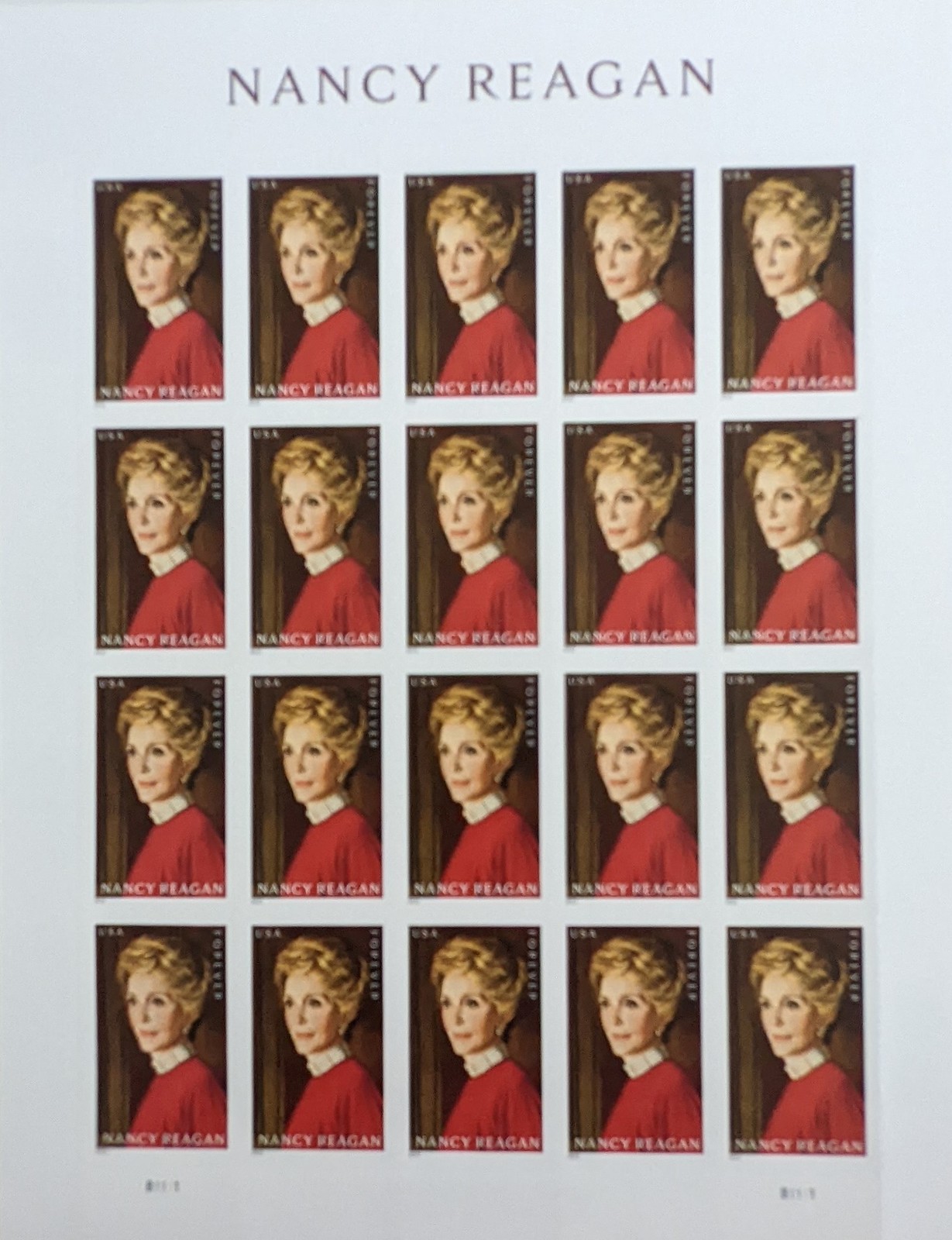 Primary image for Nancy Reagan USPS Forever Stamp Sheet 2022