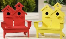 Adirondack Chair Bird House With 2 Entrances each Wood 11" High Color Choice