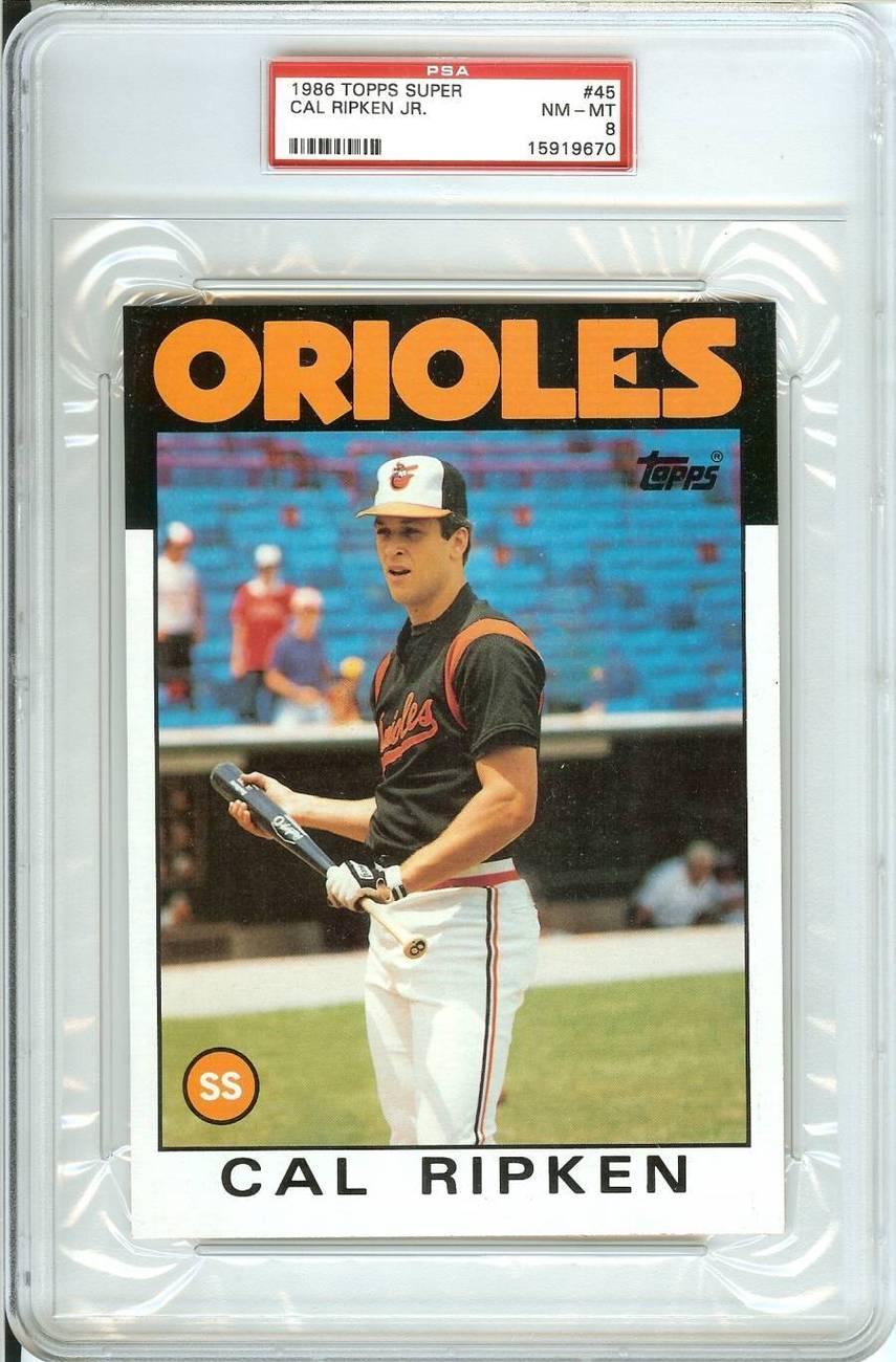 1986 Topps Super Cal Ripken Jr Psa 8 Graded Baltimore Orioles Rare 