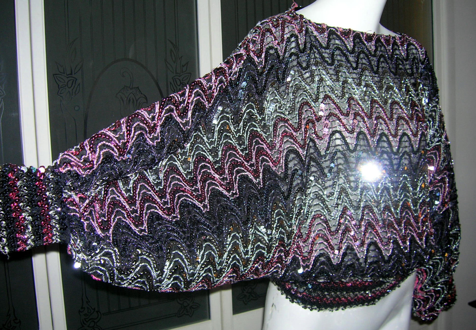 Vintage 70s Disco Zig Zag Sequin Batwing Top and 50 similar items