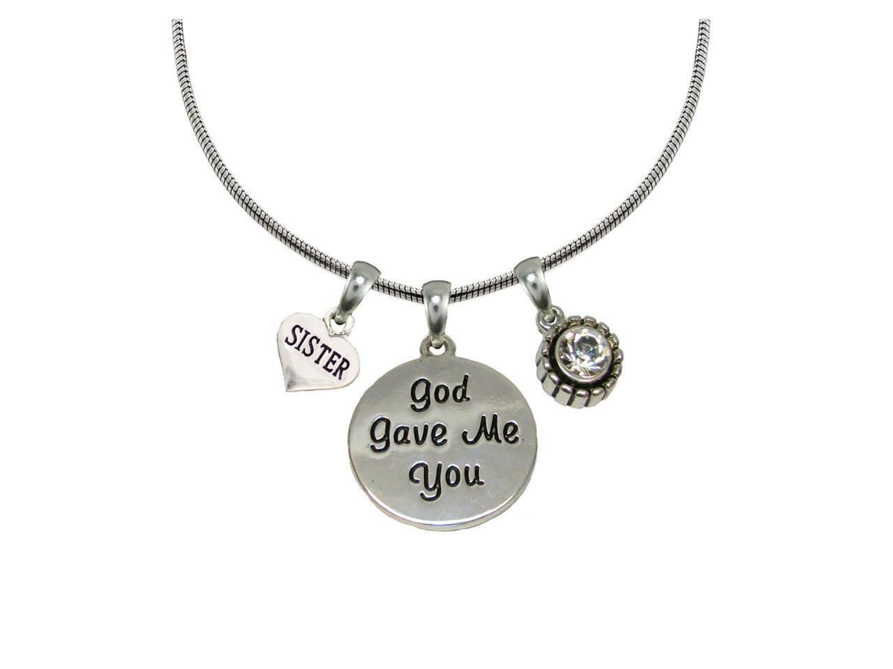 Custom God Gave Me You Family Charms Silver Snake Chain Necklace Christian