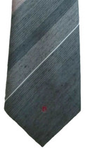 Vintage Pierre Cardin LOGO Tie CHARCOAL Gray &amp; Red Diagonal Stripe  - $15.00