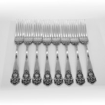 Towle Georgian 8 Dinner Forks Set Sterling Silver 1898 Mono HHD - $1,122.58