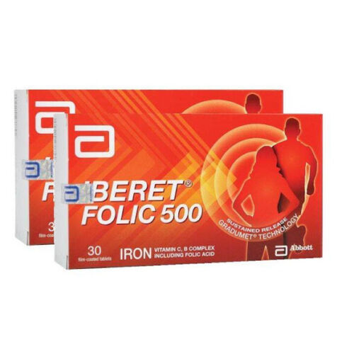 30's Abbott Iberet Folic 500 Iron Vitamin C B Complex Folic Acid Exp ...