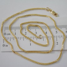 SOLID 18K YELLOW GOLD CHAIN NECKLACE, EAR SQUARE LINK 23.62 INCHES MADE IN ITALY image 1