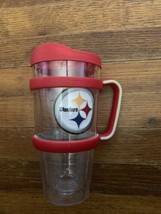 24 Oz. Tervis Tumbler ~ Pittsburgh Steelers Logo With Lid & Handle ~ Pre-Owned - $17.00