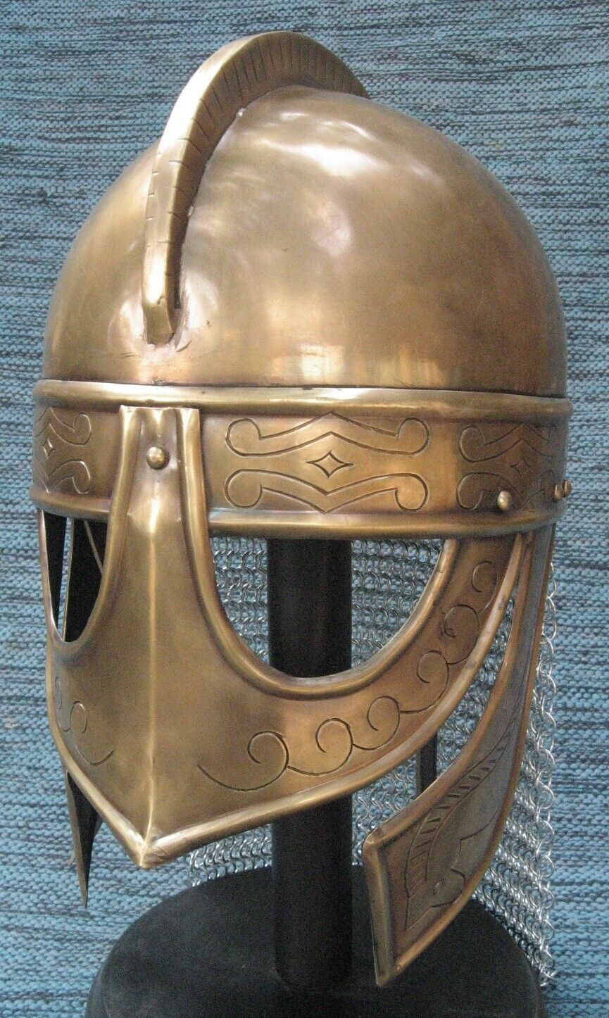 Medieval Viking Helmet Vintage Viking Helmet Equipped w/ Chain-mail ...