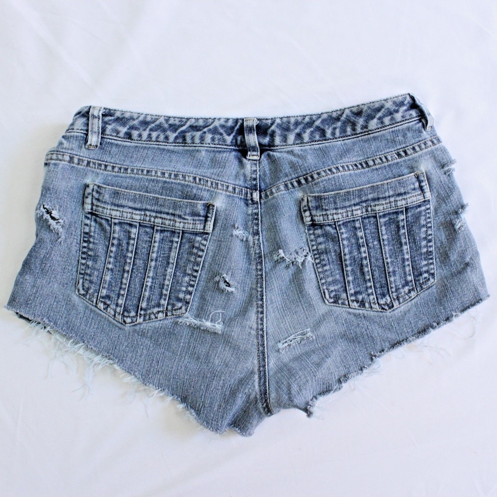 Cut-Up Sexy Short Shorts Destroyed Micro Mini Denim Jean Short Women ...