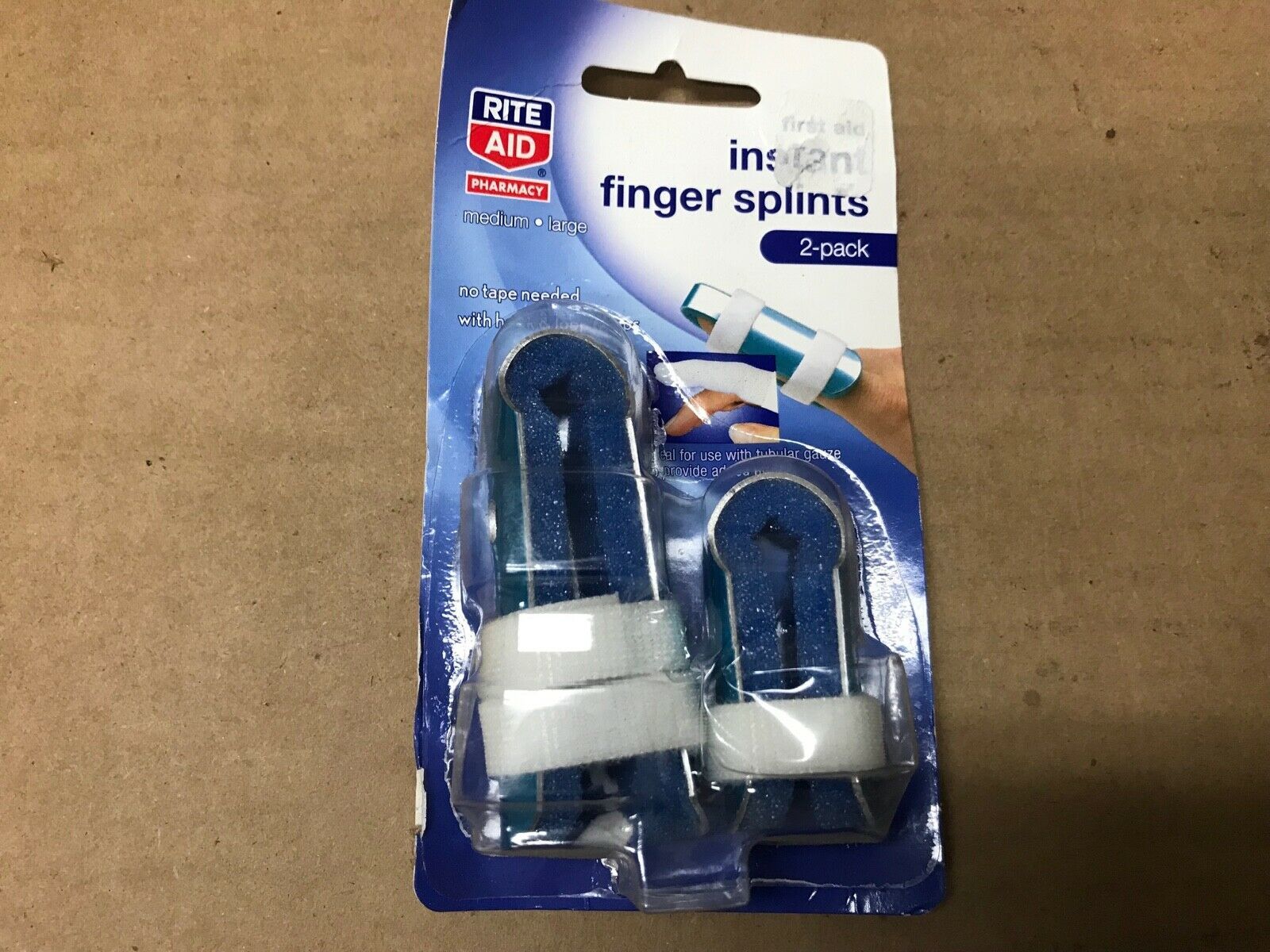 Rite Aid Instant Finger Splint Support Medium and Large Orthotics