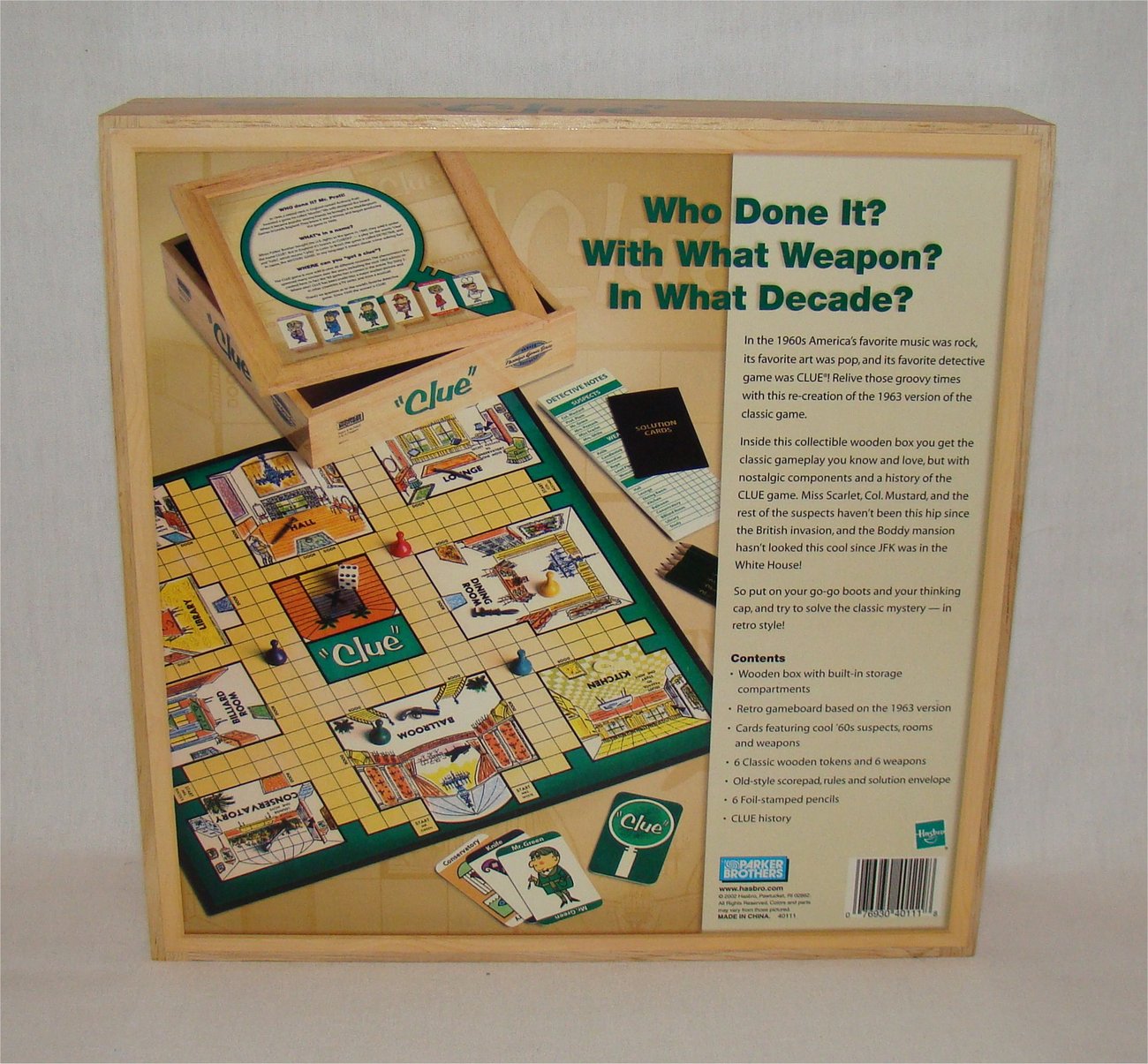 Clue Bookshelf Edition Board Game 2002 / Parker Brothers Complete