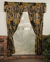 BLACK CAMO CAMOUFLAGE WOODS 5PC CURTAIN SET HUNTING CABIN LODGE WINDOW CURTAINS image 2