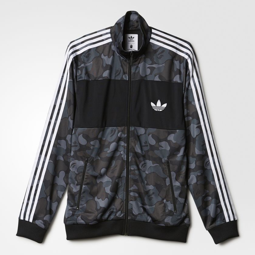 New Adidas Originals Outlet Bape Firebird camouflage Zip Jacket Black ...