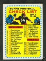 1964  TOPPS  #82   FOOTBALL  CHECK LIST   # 1  THRU  88   EX++   !! - $34.99