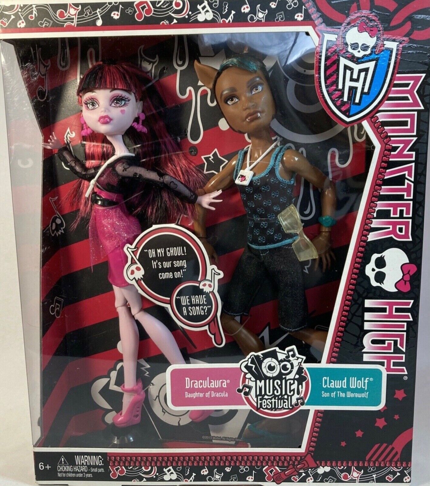MONSTER HIGH DOLLS 2PACK MUSIC FESTIVAL DRACULAURA AND CLAWD WOLD 2013